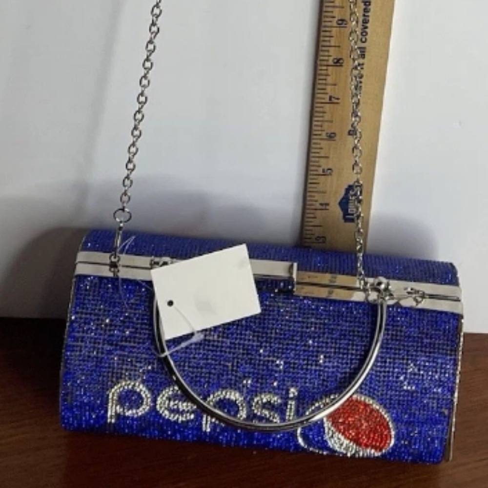 Pepsi Blue Rhinestone Clutch Bag - Picture 11 of 11